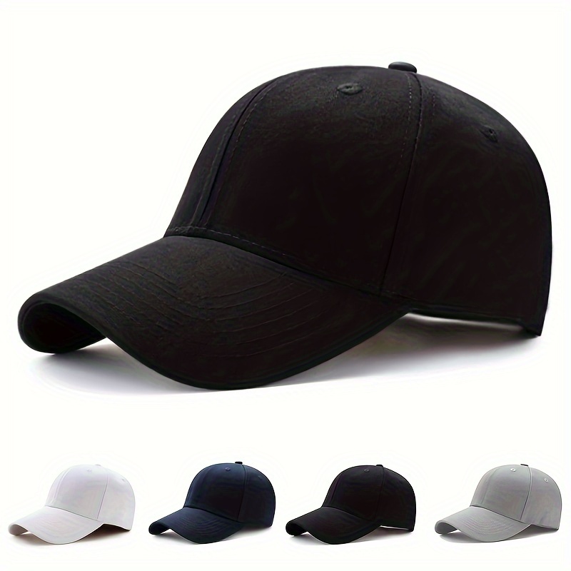 1pc simple plain curved sun visor hat adjustable outdoor dustproof baseball cap for men