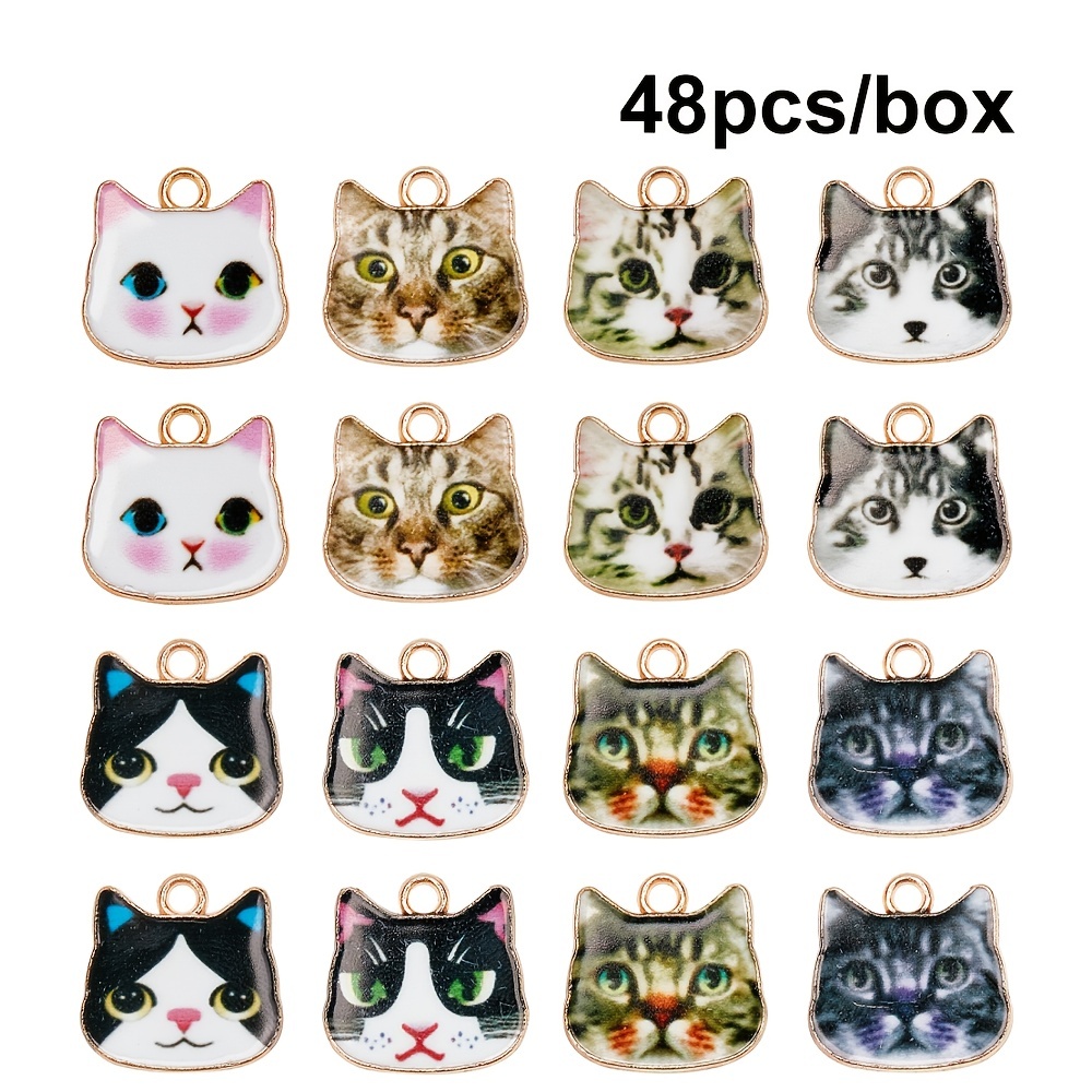 Random Color Cute Cat Shape Charms Pendant For Jewelry - Temu