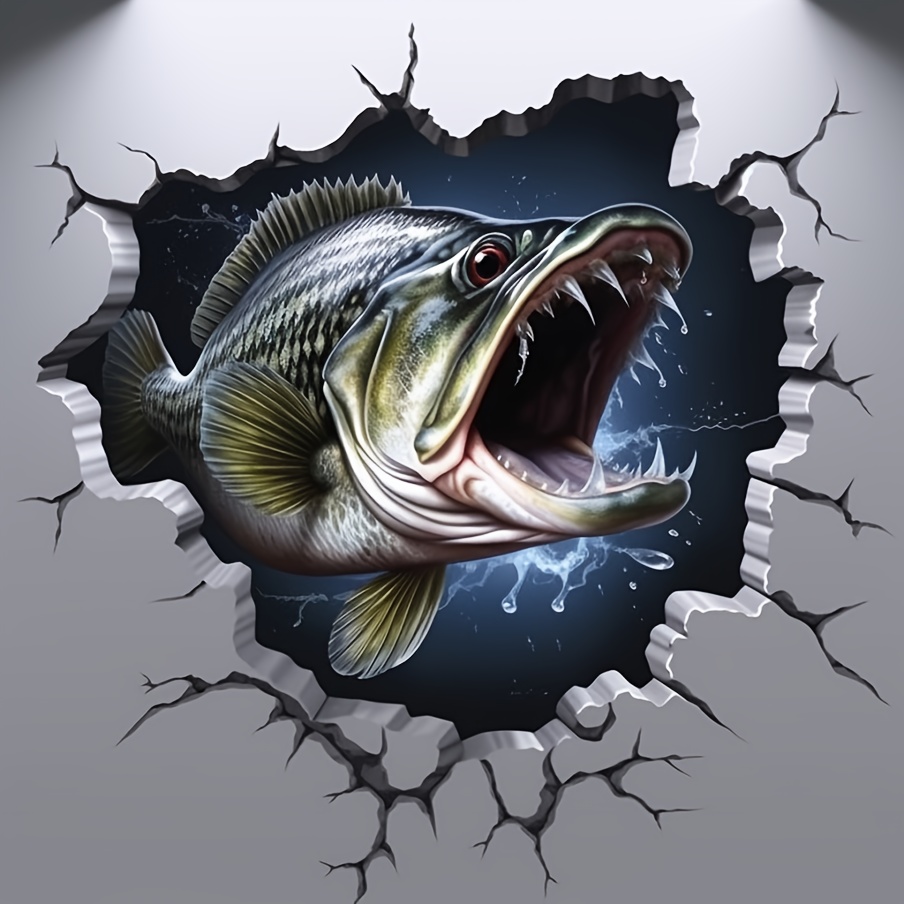 Large Mouth Bass wall sticker, vinyl decal