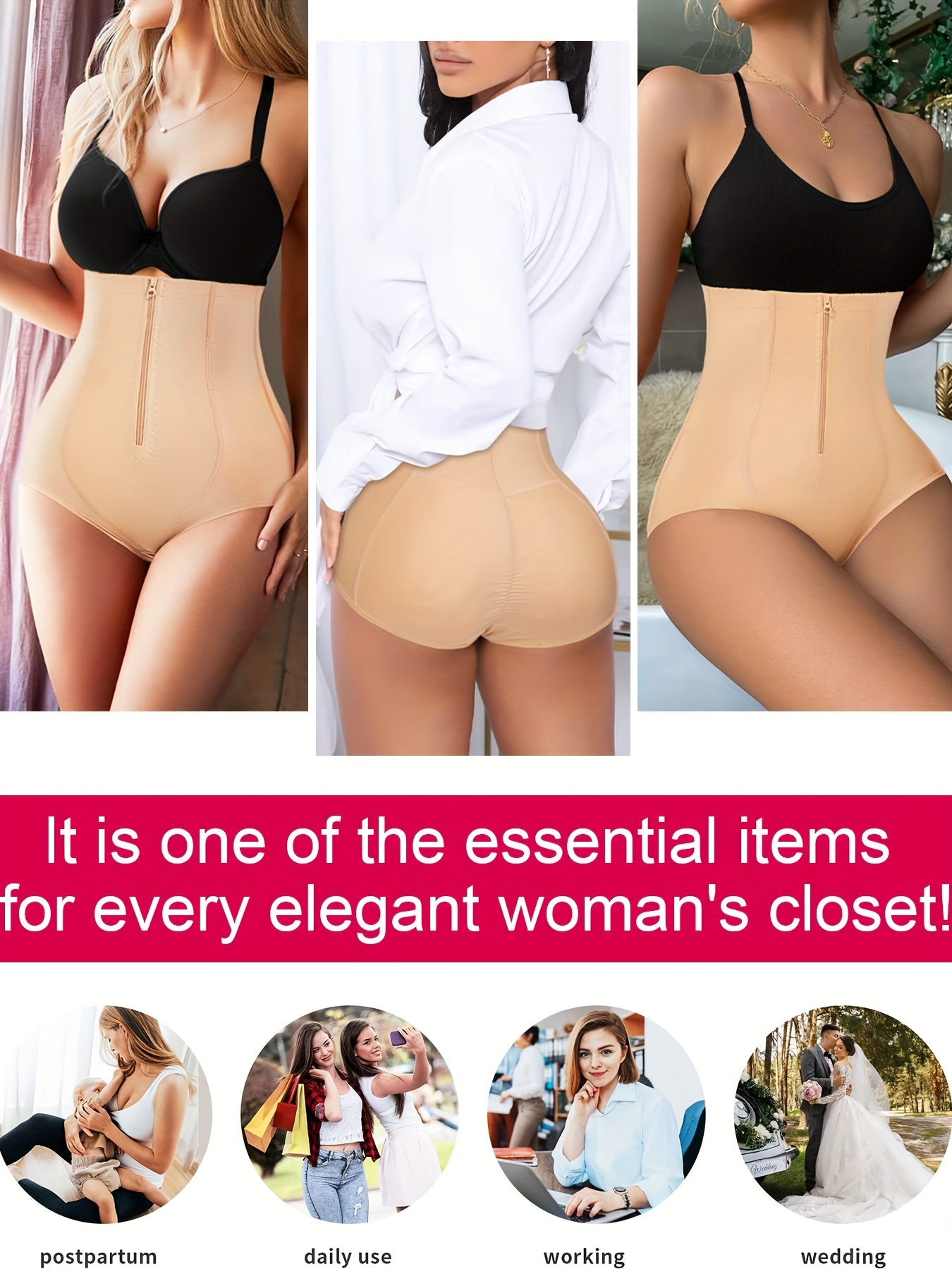 Shapewear for Womens Everyday Shaping Tummy Control Panties Thong Underwear