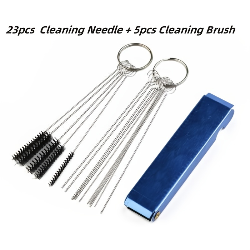 Stainless Carburetor Carb Cleaning Jet Cleaner Kit Tool Set 13 Needle 5  Brushes