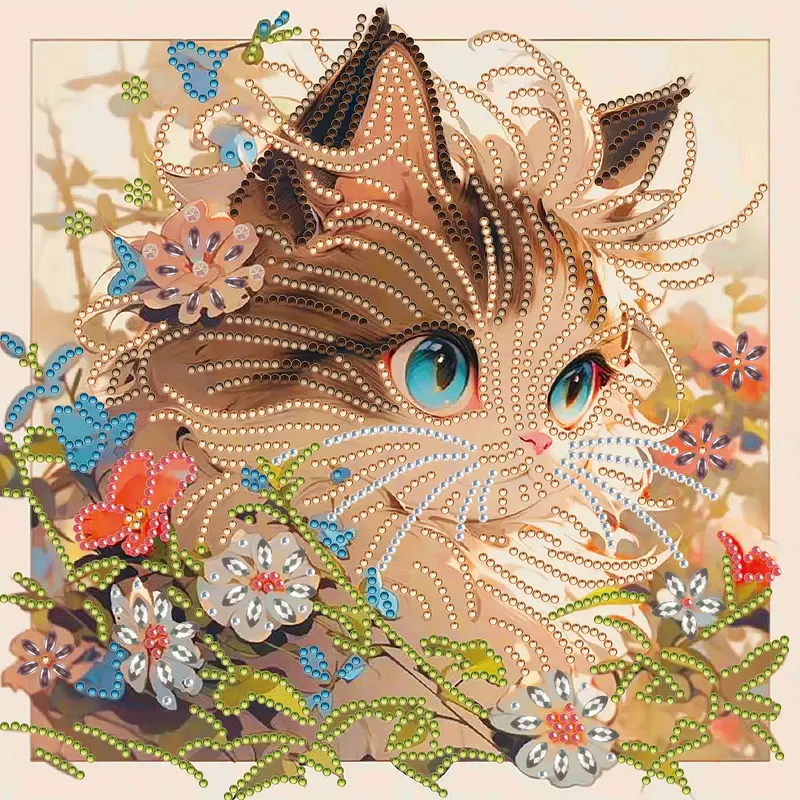 Cat Pattern Artificial Diamond Painting Kit For Beginner, Special Shape  Crystal Diamond Partial Diamond Painting Kit, DIY 5D Diamond Art Kit, Home  Wal