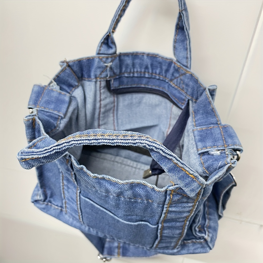 Denim best sale satchel bag