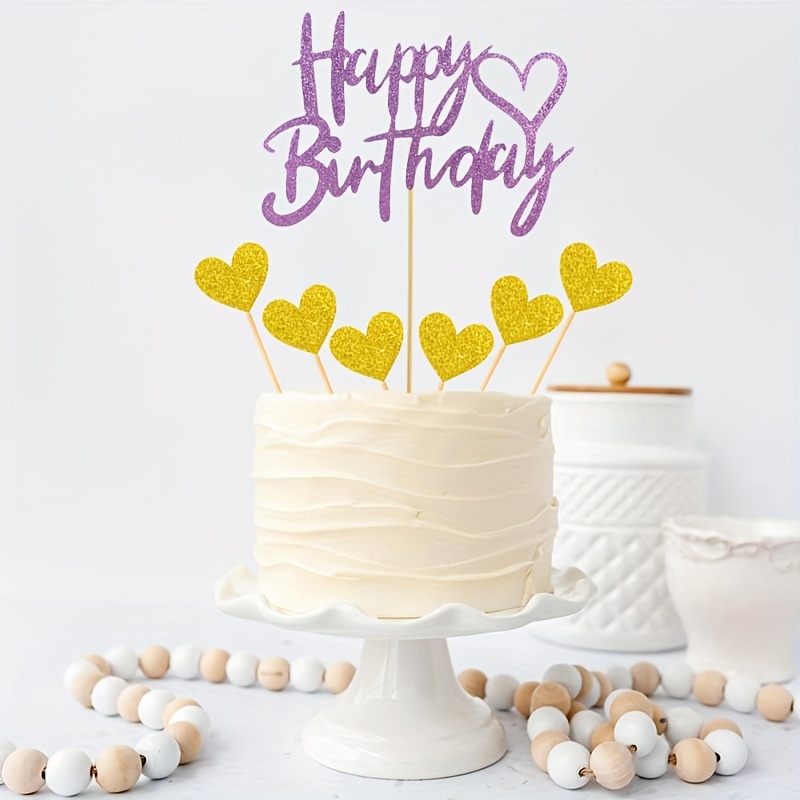 1 paquet, décoration de gâteau d'anniversaire, insertion de gâteau, décor  de gâteau de fête, décor de scène, fournitures de décoration de fête d' anniversaire, décoration de gâteau pour le 1er anniversaire - Temu