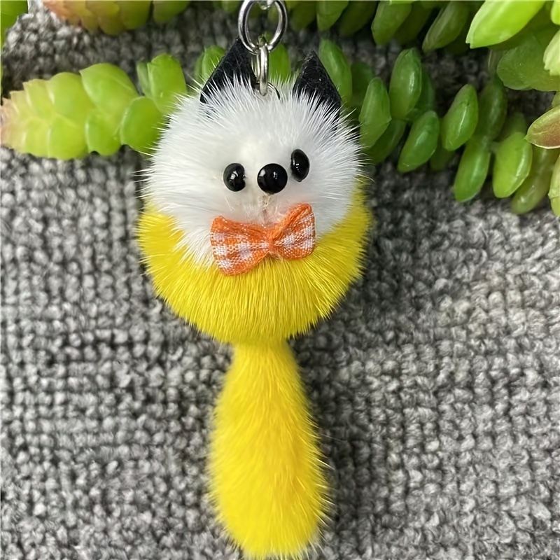 Fox Fluff Keychain in Turquoise
