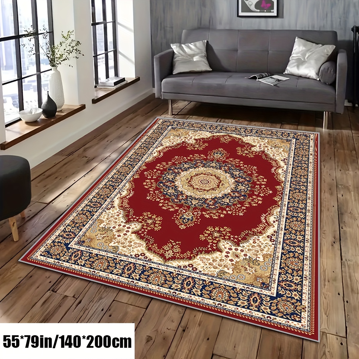 Imitation Cashmere Rugs Living Room Rugs: Soft Bedroom Rugs No Shed  Washable Farmhouse European Style Large Flowers Vintage Rugs For Kitchen  Restaurant Home Office Table Under Floor - Temu