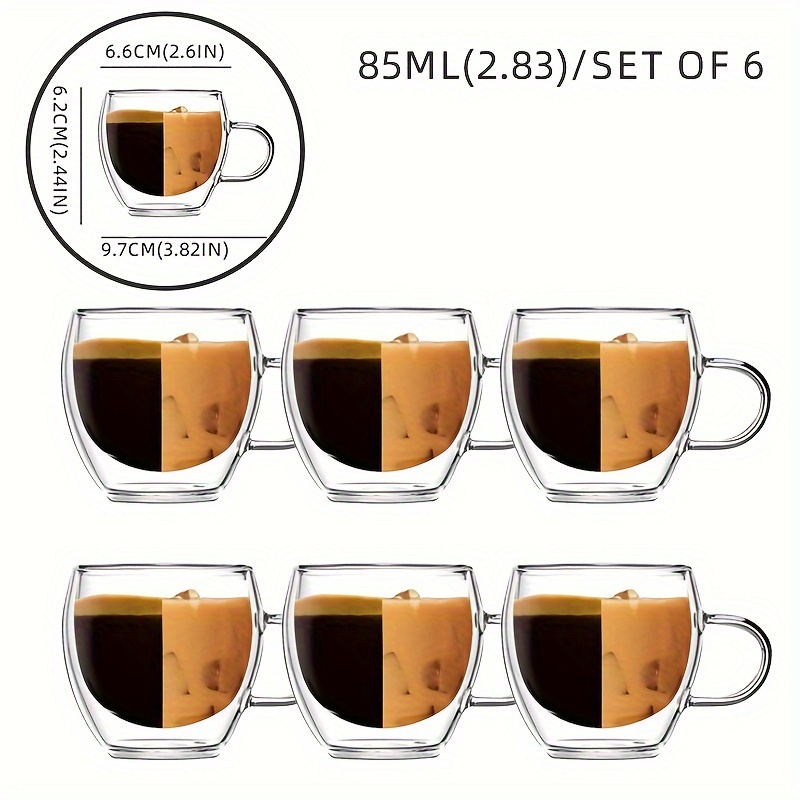 6pcs/set new arrivals Nespresso Double Wall Coffee Glass Mug Cup