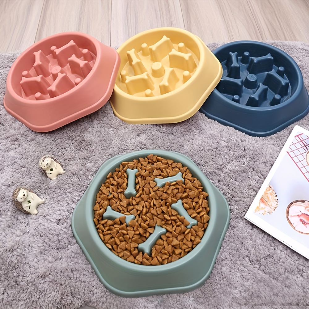 Slow Feeder Dog Bowl, Plastic Anti Vomiting Dog Slow Food Feeding Bowl,  Interactive Dog Puzzle Food Bowl With Non-slip Bottom - Temu