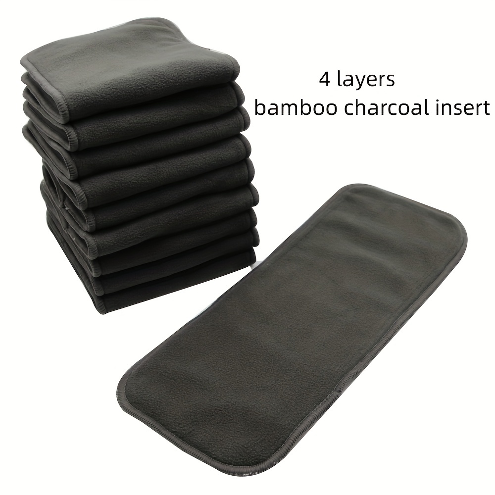 

1pc/10pcs Reusable Charcoal Bamboo Inserts For Baby Cloth Diapers