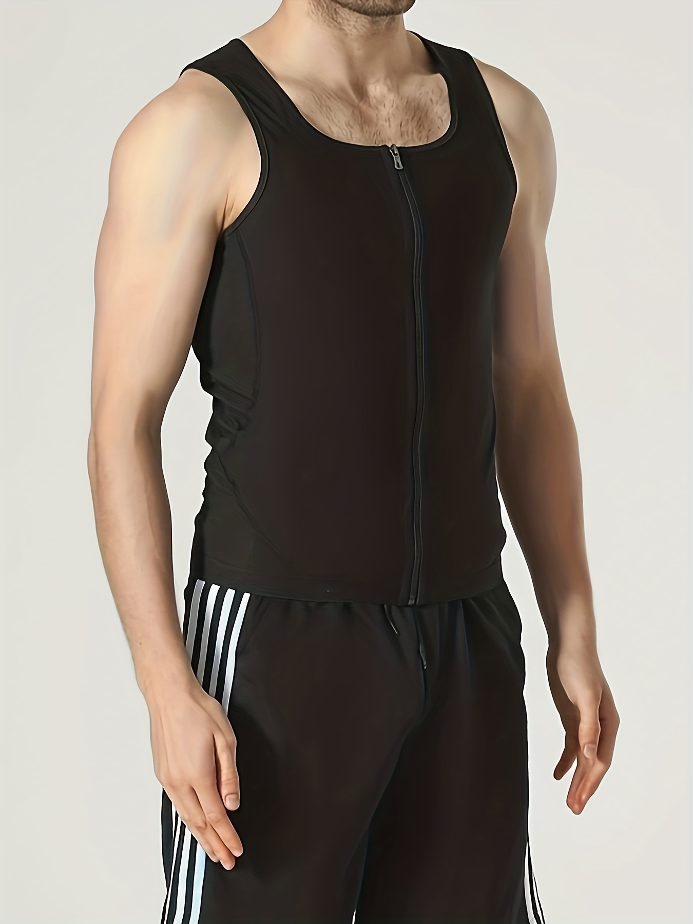 Men's Outdoor Sports Tight-fitting Sweat Sauna Vest, Waist Trainer Body  Shaper Back Support Vest Suitable For Exercise Fitness Gym