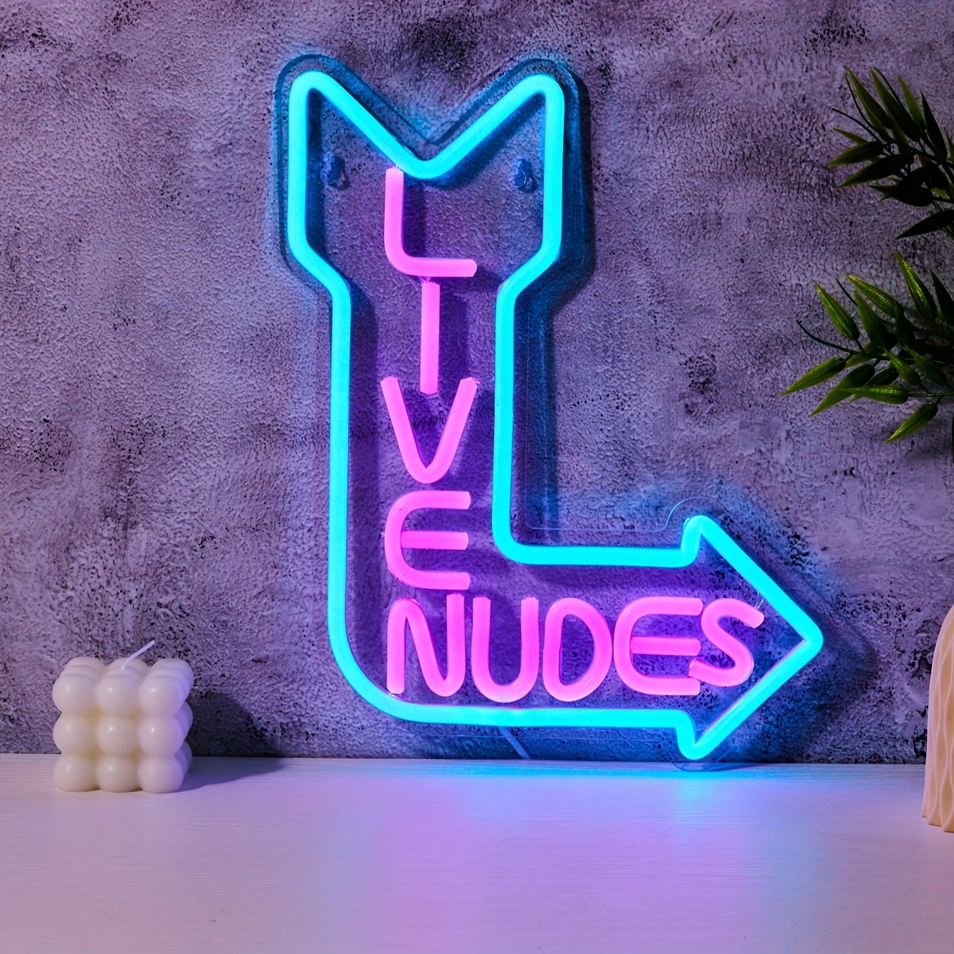 Backboard Led Neon Sign Live Nudes Party Line Switch 5v Usb - Temu