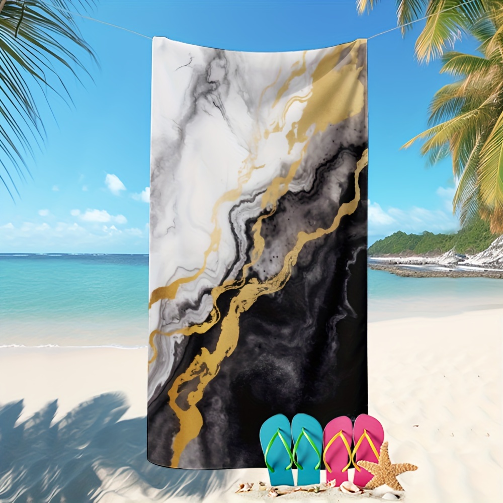 1 pezzo Asciugamani da bagno con stampa marmo spiaggia grande