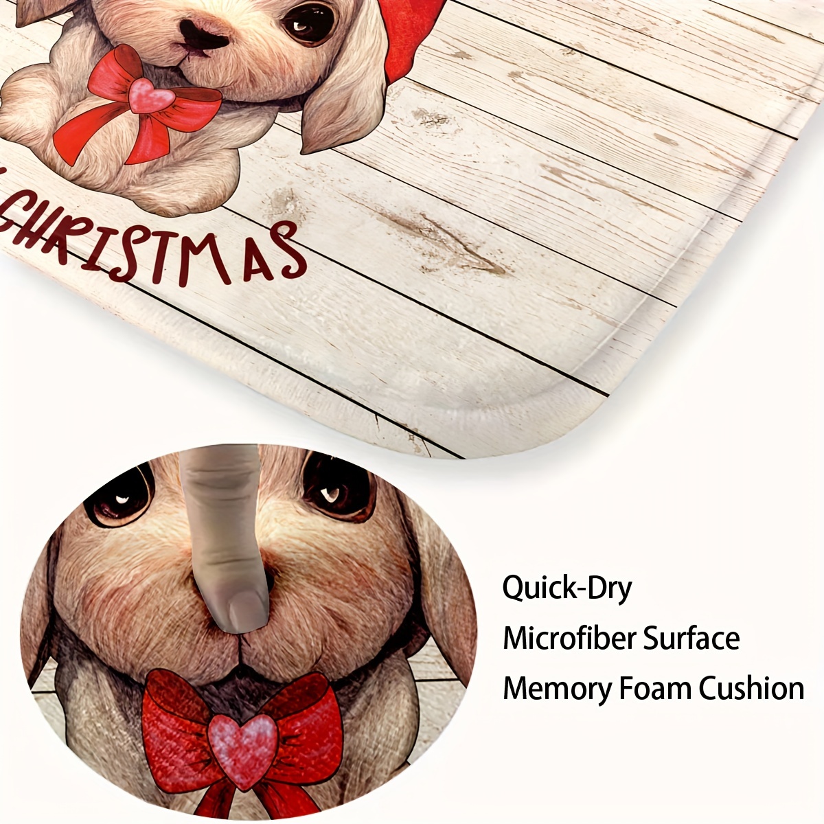 Christmas Cute Dog And Gift Printed Floor Mat, Three-piece Bathroom Mat  Set, Non-slip Mat, Water-absorbent Mat, Toilet Lid Mat, Toilet U-shaped Mat,  Floor Rugs - Temu New Zealand