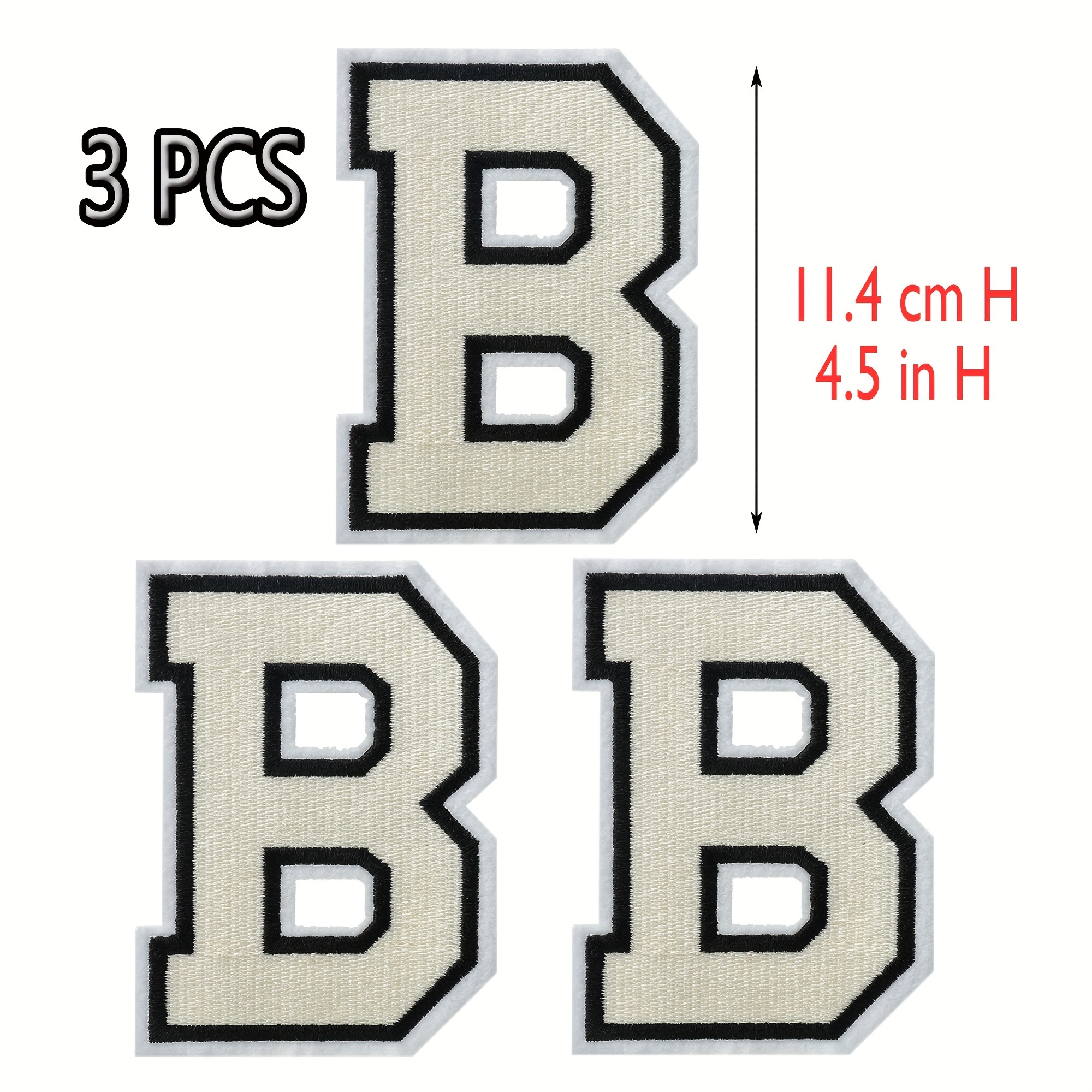 Letter B Patches Iron on Heat Transfer Letters 2 Inch Black Letter