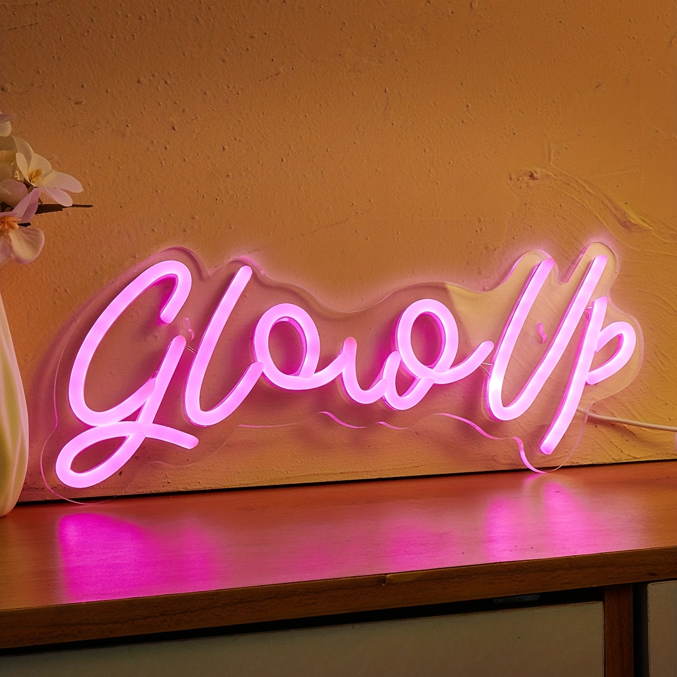 Led Backboard Neon Sign Glow Up 5v Usb Power - Temu