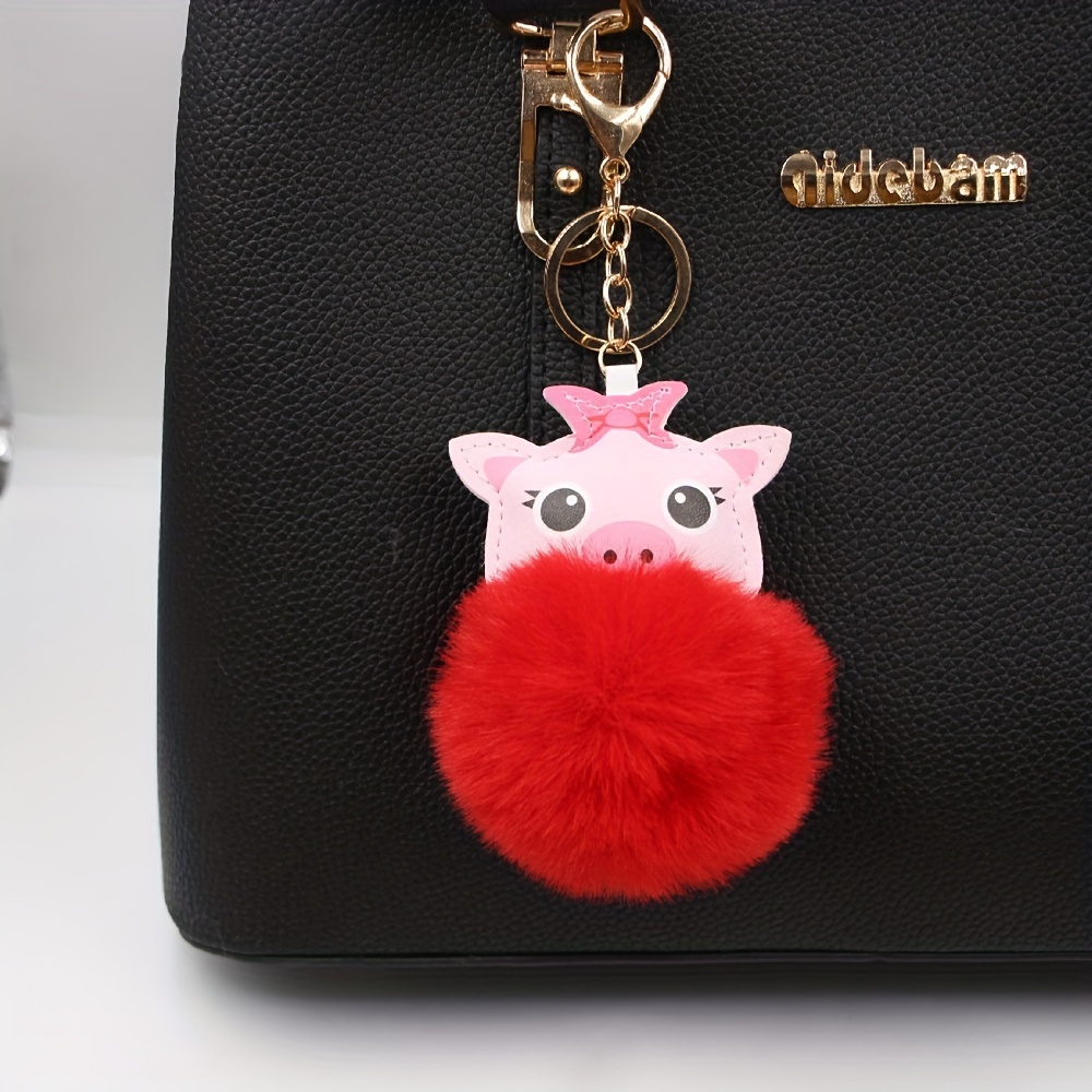 Womens Designer Keychains Cute Leather Piggy Keyrings for Women