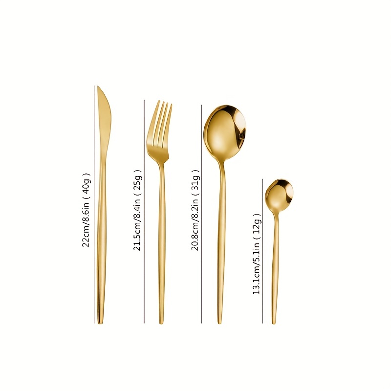 24pcs Stainless Steel Cutlery Coffee Spoon Salad Fork