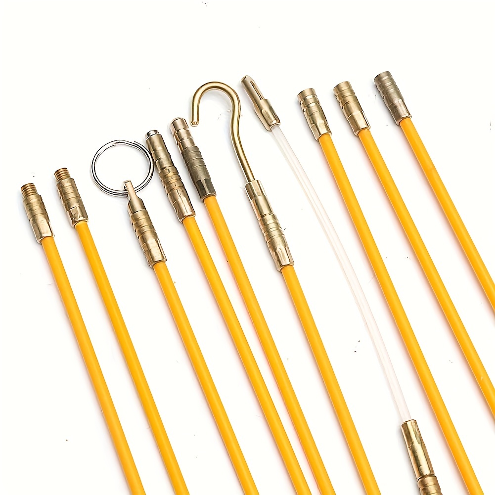 10pcs Set 58cm 33cm Fiberglass Wire Cable Push Puller Running Rods Fish  Pulling Kit Wall Electrical Wires With Hook Rods Tool - Business, Industry  & Science - Temu