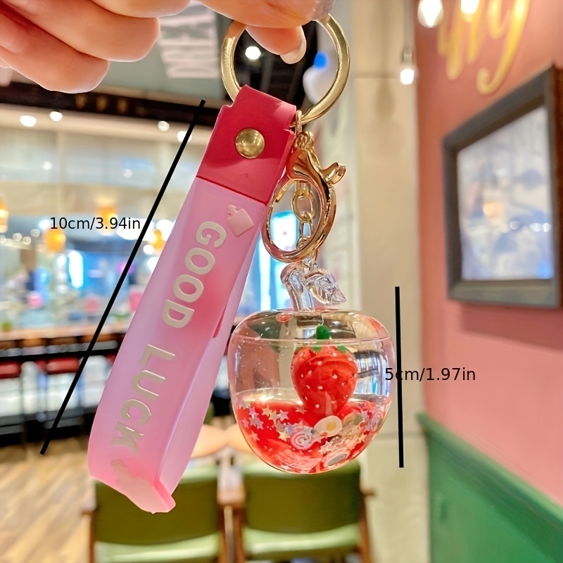 Cute Keychain Fruit Pendant Creative Exquisite Car Chain Circle Male and Female Bag Hanging Decoration Small Ornament,Temu