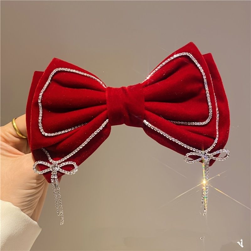 Red Large Bow Hair Clip Bow Hairpin Hair Clip French Design Hair Styling  Accessories For Women Girls Bridal Bridesmaid Hair Bow Party Decoration |  Check Out Today's Deals Now | Temu
