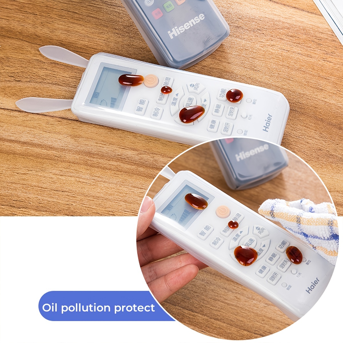 1pc Silicone Cover Case, Transparent Remote Control Cover For TV Air Conditioner Rabbit Ear Remote Dustproof Protective Case Sheath Sleeve