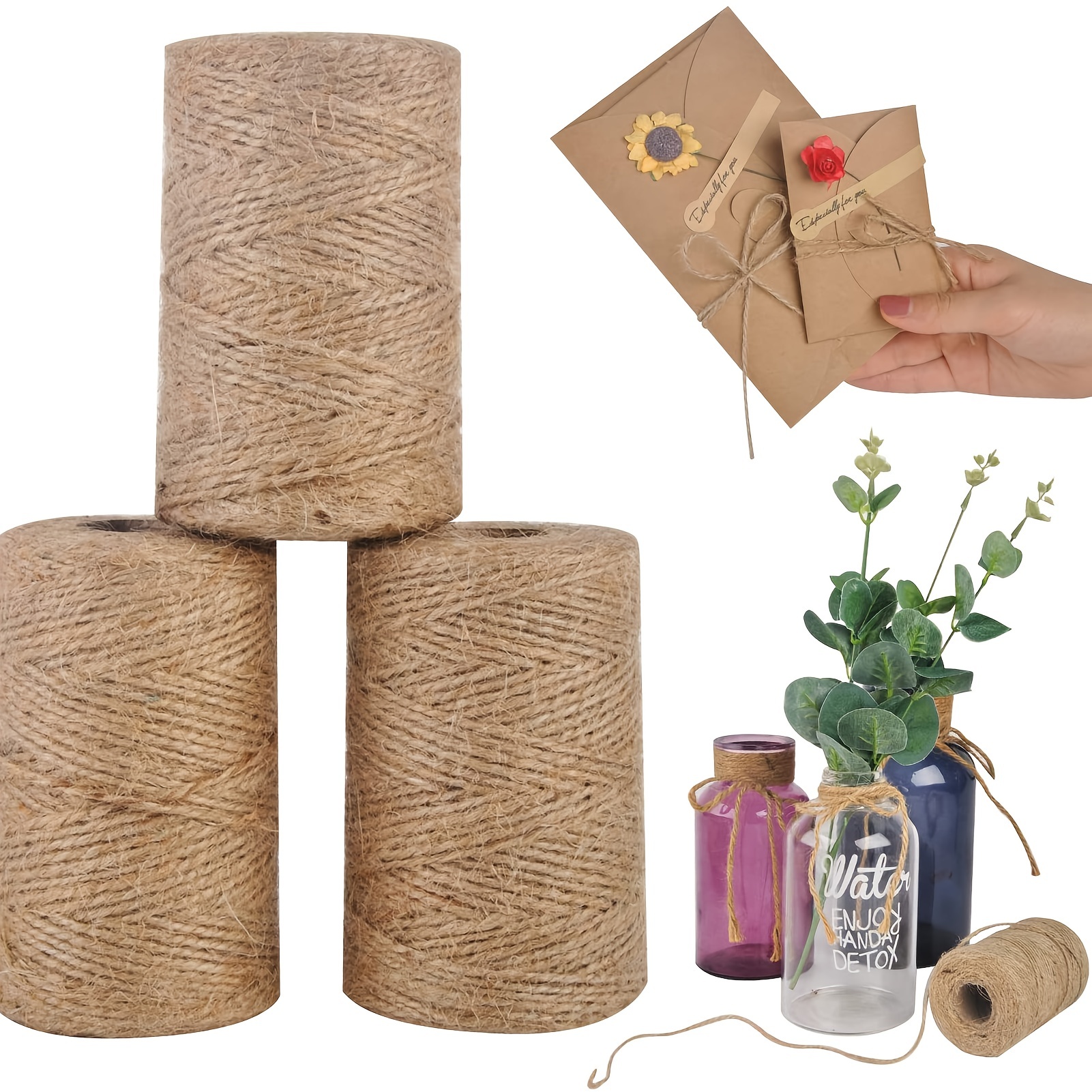656 Feet Brown Natural Jute Twine Twine Rope for Crafts, Gift