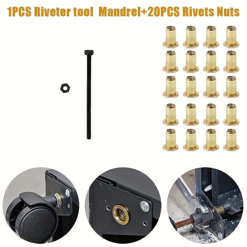 Kit D'outils Pour Écrous À Rivets, Ensemble De Riveteuses À Main Avec Écrou  À Rivets Fileté M3/M4/M5/M6/M8 Et Mandrin 86 Pièces - Temu France