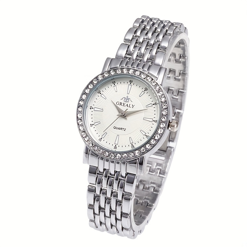 Women s Watch Luxury Rhinestone Quartz Watch Textured Temu