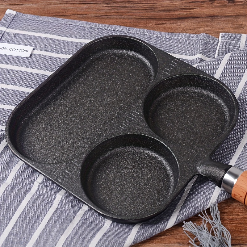 3 section Cast Iron Frying Pan For Gas Stove Top And - Temu