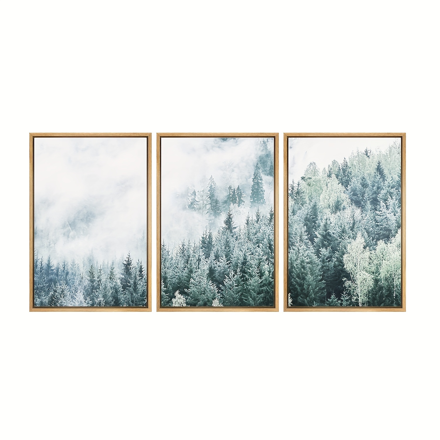 3pcs Set Di Stampe Su Tela Per Parete, Vista Aerea Di Una Foresta Di  Montagna Nebbiosa Natura Selvaggia Fotografia, Arte Moderna Paesaggio  Rustico