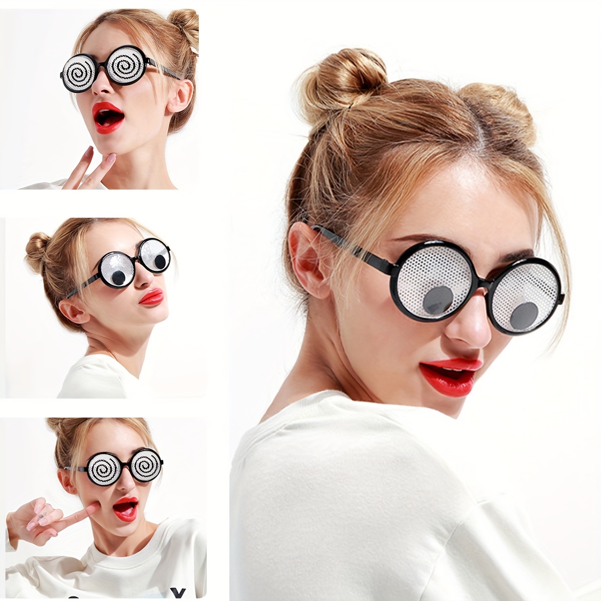 3 Pieces Funny Eyes Glasses Shaking Eyes Glasses Giant Googly Eyewear Funny  Costume Accessories For Halloween