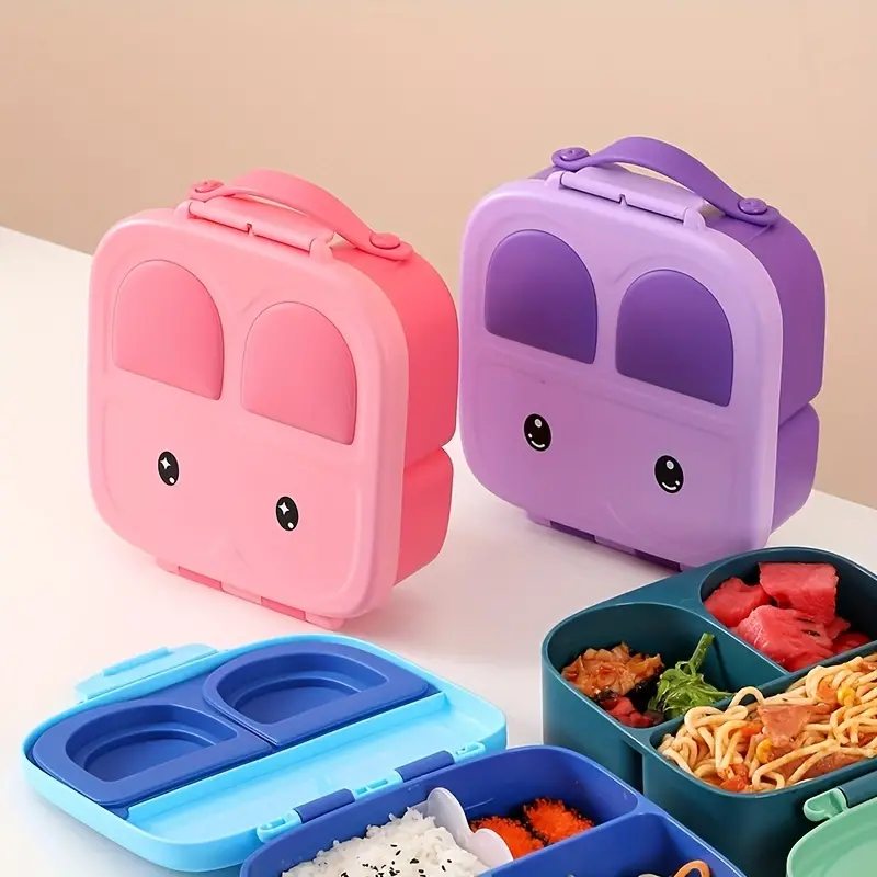 Bunny Portable Lunch Box, Cute Rabbit Bento Box, 3 Compartment Food  Container, For Children And Students, Kitchen Gadgets, Kitchen Stuff,  Kitchen Accessories, Home Kitchen Items, Back To School Supplies - Temu