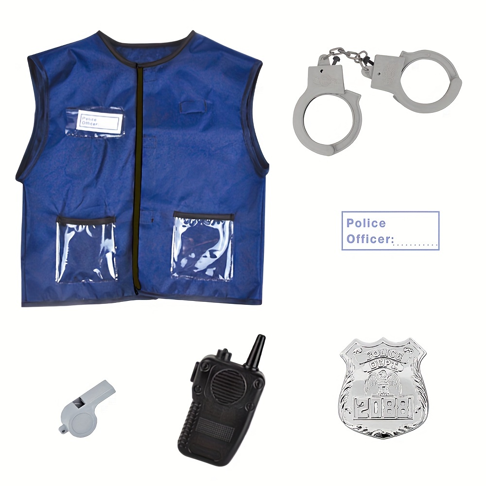 4 piezas oficial de policía Juego de roles disfraces accesorios
