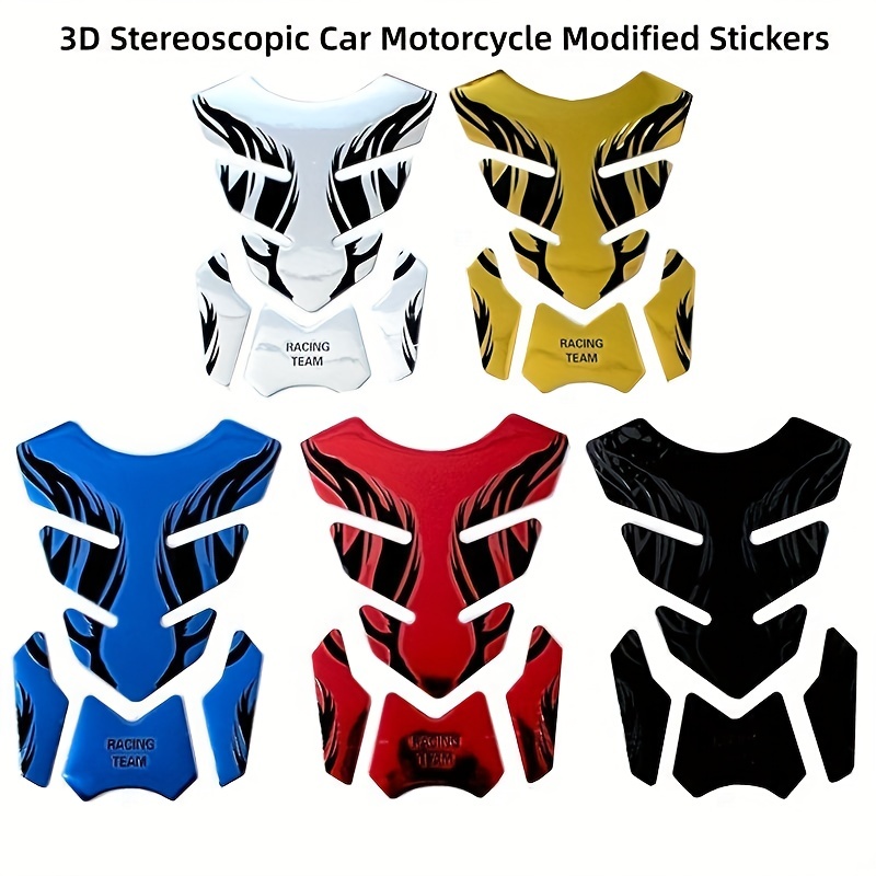 

1pc, 3d Motorcycle Modified Stickers, Fuel Tank Cover Fish Bone Stickers Waterproof Anti-scratch Cover Scratches Refueling Cover Protection Stickers