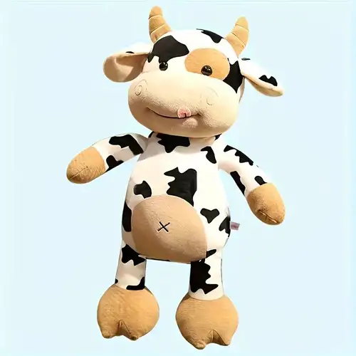 Jouets en peluche douce, animaux en peluche mignon de vache de dessin  animé, jouets pour animaux de ferme, cadeaux parfaits pour les enfants