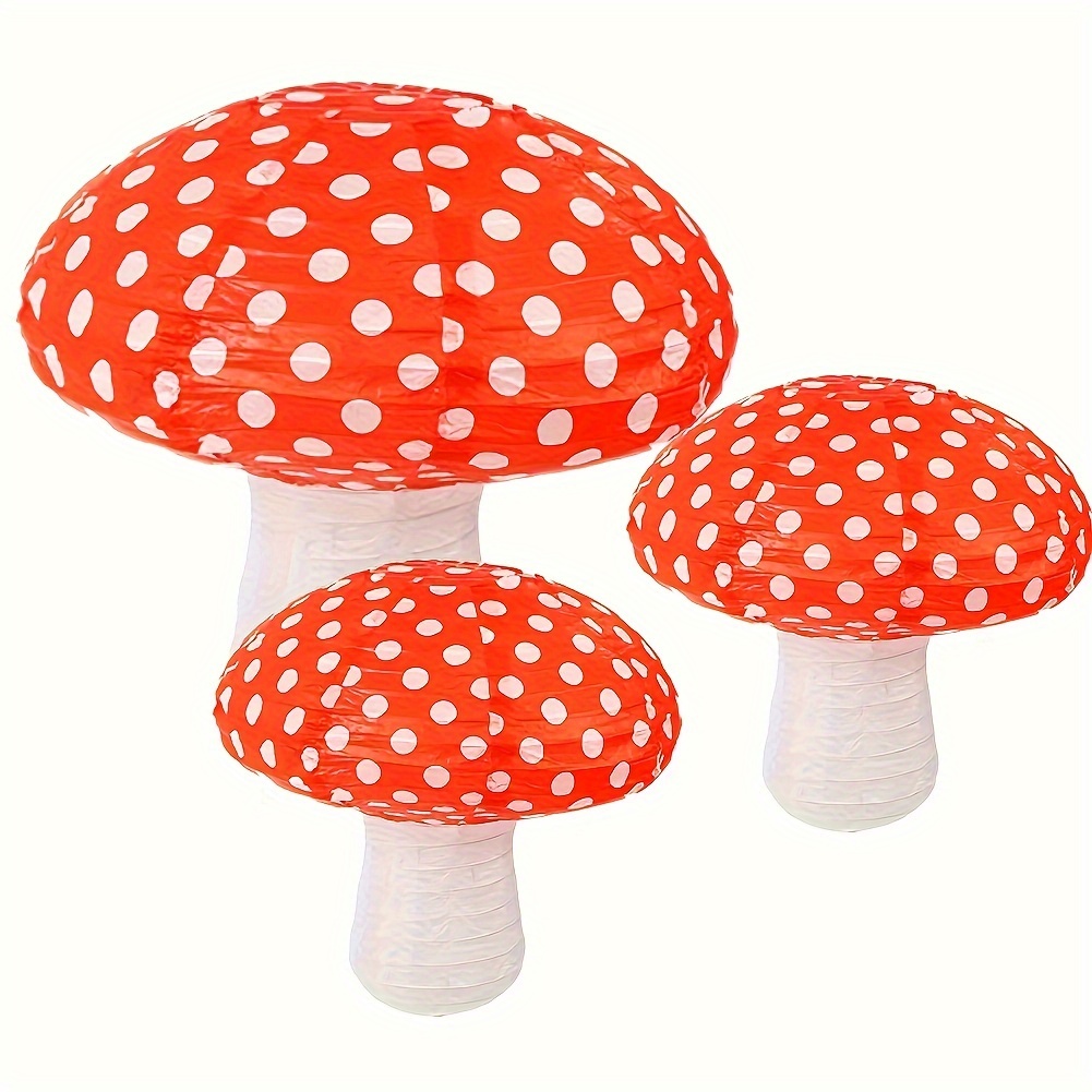 Lot de 10 décorations de fête en forme de champignon 3D en forme