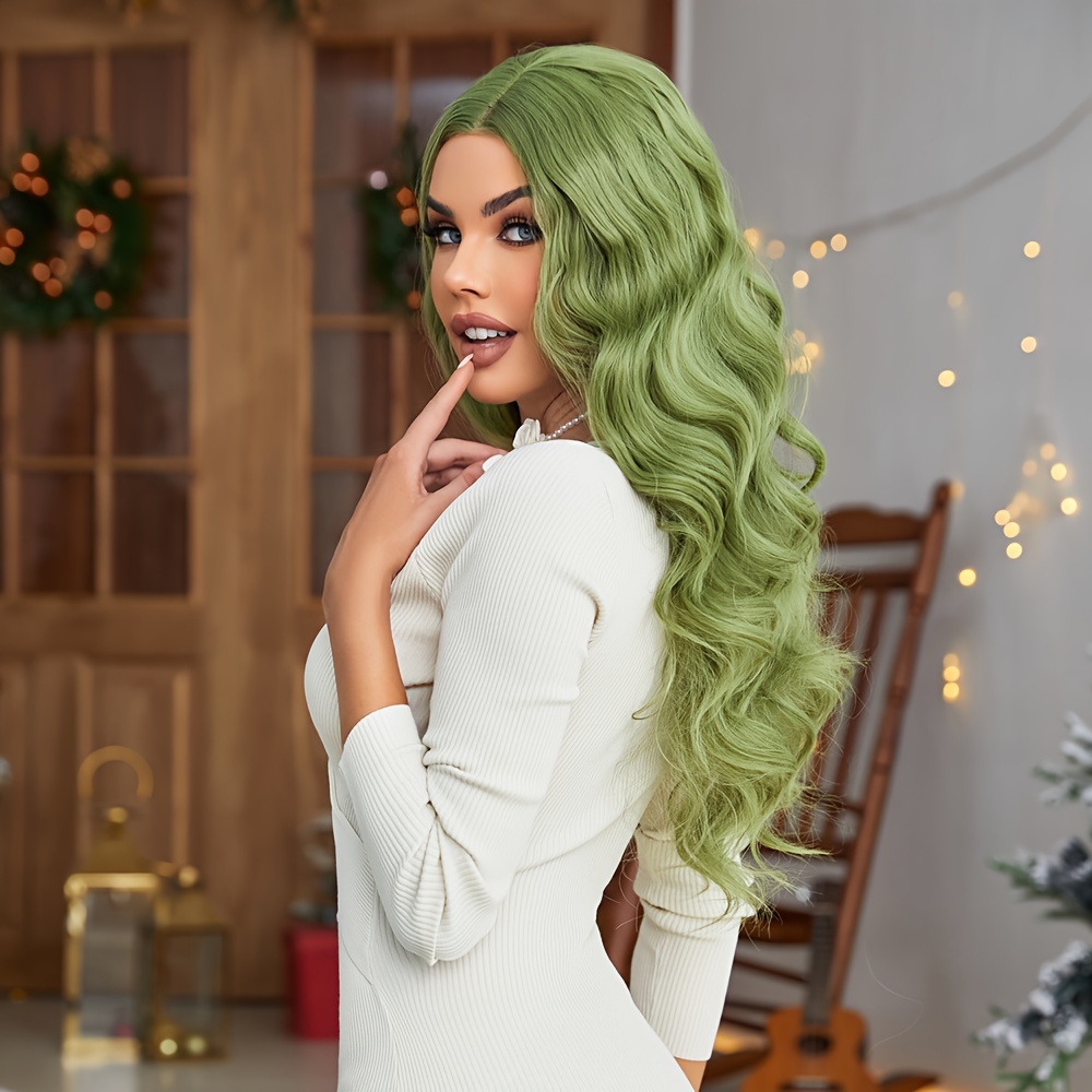 U part Lace Green Hair Lace Front Wig Long Wig Temu