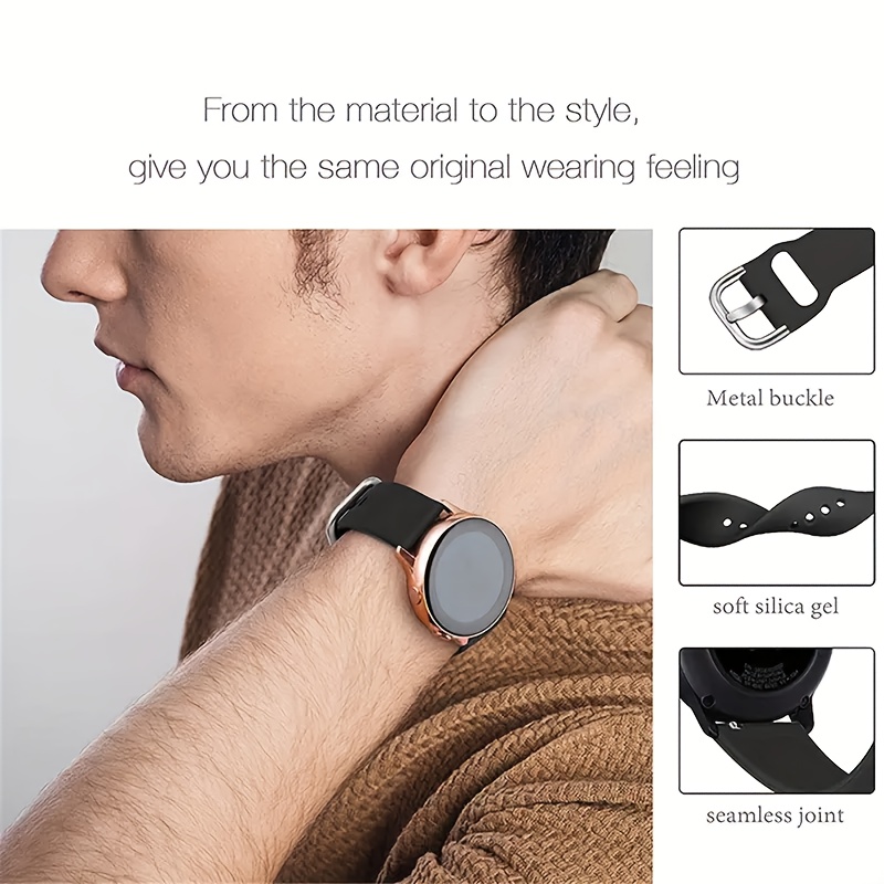 Smartwatch Band, 20/22mm Silicone Strap with Quick Release Buckle - Compatible with Samsung Galaxy Watch 3/4/5/7, Active 2, S2/S3, GT, Amazfit GTR - Colorful Replacement Bracelet for Smartwatches, Smartwatch Accessory|Sleek Watch Strap|Smooth Band Finish