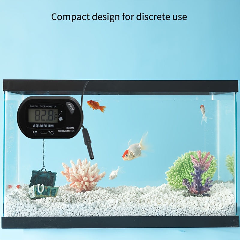 Termómetro de acuario LCD Digital Termómetro de acuario con ventosa para  tanque de peces de agua Terrario Temperatura para peces y reptiles como