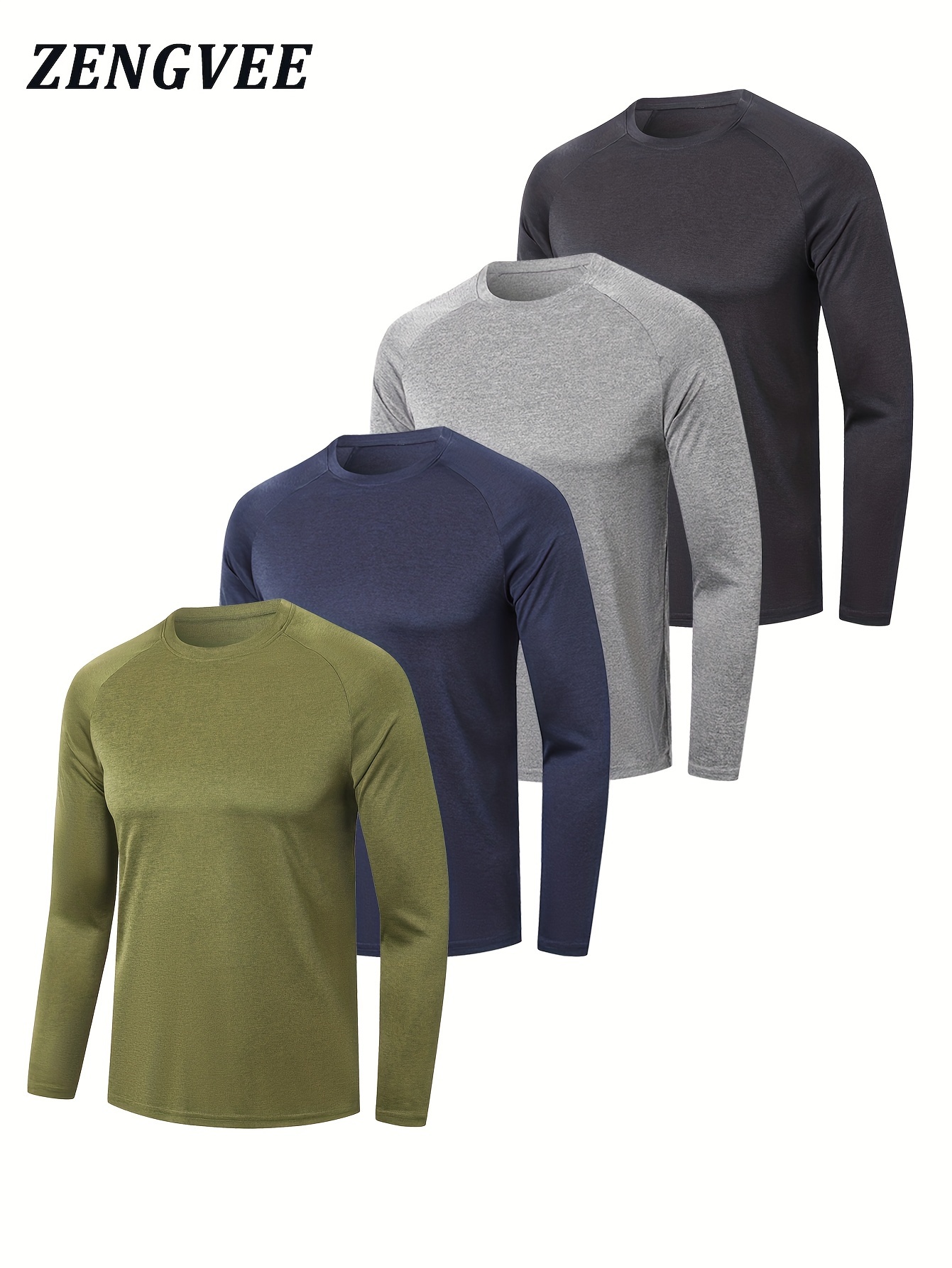 Men's Long Sleeve Compression T shirts High Stretch Crew - Temu Canada