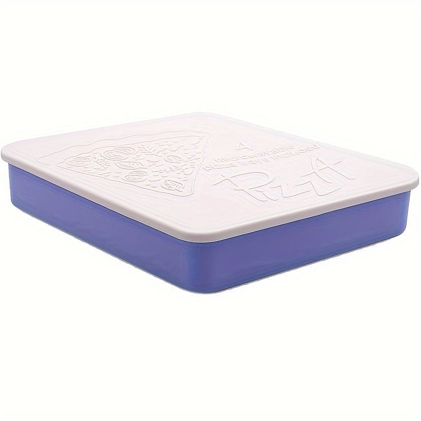 Silicone Pizza Storage Container,Reusable Pizza Slice Container  with 2 Compartments,Pizza Leftover Storage Box with 4 Microwavable Serving  Trays(Pink&Purple): Home & Kitchen
