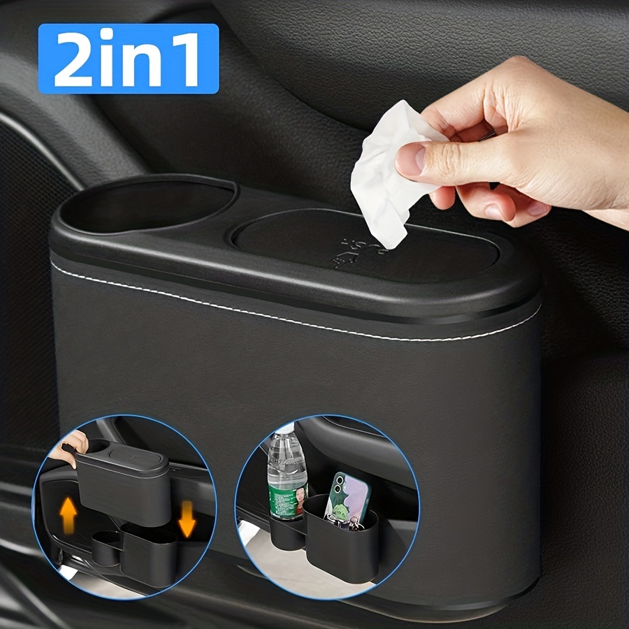 Mini poubelle portative à suspendre pour voiture de Zone Tech – corbeille  universelle portative pour voiture de voyage pour voitures, bureau, noir