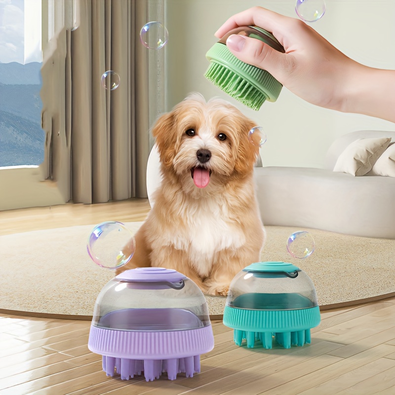 Dog Bath Brush Dog Shampoo Brush Dog Scrubber For Bath Pet - Temu