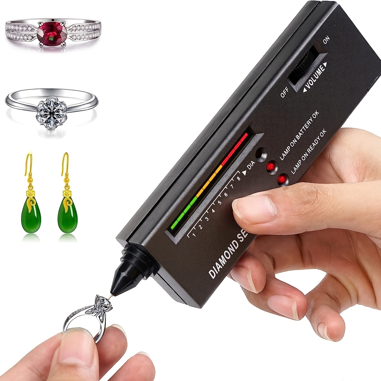 Jewelry Gold Gem Tester Tool LED Electronic Gemstone Pen Testers