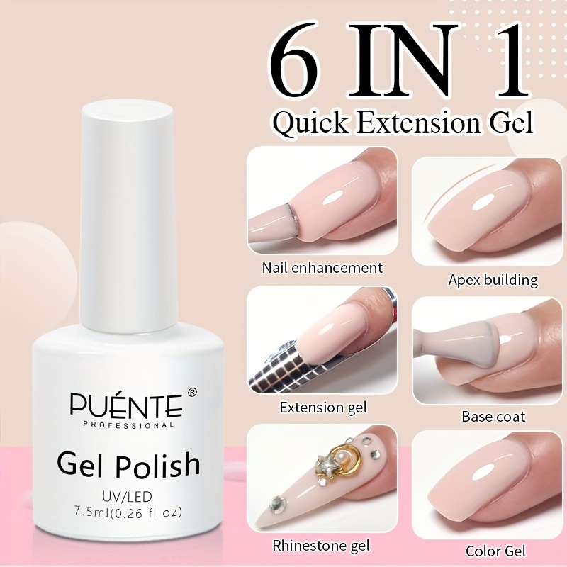 PUENTE Color Rubber Base Gel Nail Polish 7.5ML Nude Pink Color Gel