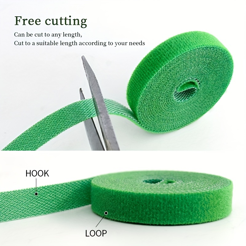 Reusable Plant Tape (1 Roll) - Easy-to-Use Multi-Color Cuttable Multifunctional Strap for Garden, Size: 1 Medium, Green