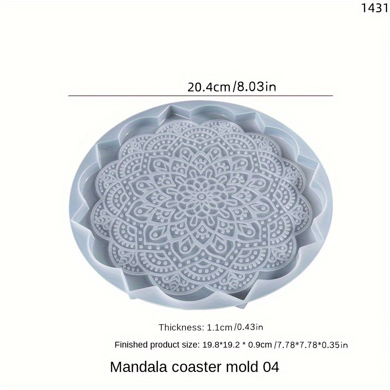 Mandala Coaster Resin Molds Silicone Coaster Molds for Resin Hollow Tray  Epoxy Molds 3D Geode Design Silicone Molds for Home Decoration Coaster  Resin Casting Mold 