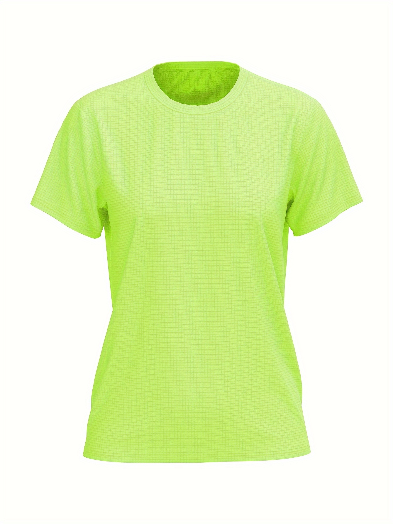 womens quick dry short sleeve running t shirt fitness round neck breathable tee top womens activewear grass green 1