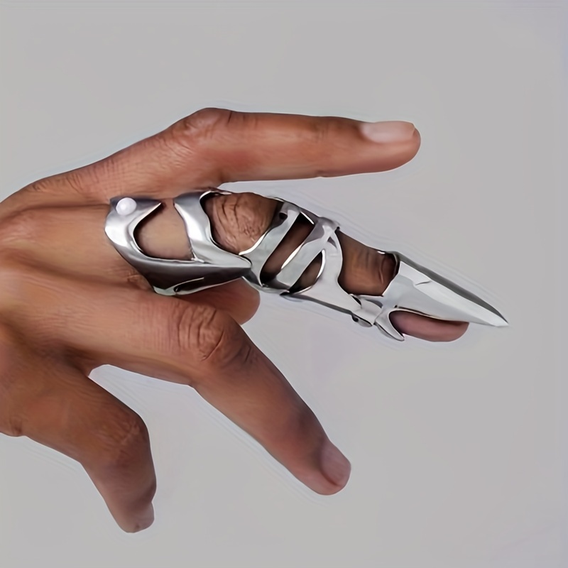 Y2k Punk Style Joint Full Finger Ring Claw Loop Rings - Temu