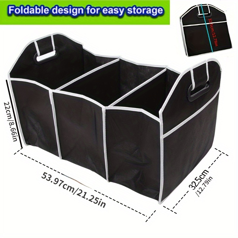 1pc Universal Car Trunk Organizer, Portable Foldable Waterproof Auto  Storage Bag With 3 Compartments, For SUV, Truck, Van, Sedan